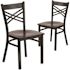 Carnegy Avenue Walnut Wood Seat/Black Metal Frame Restaurant Chairs (Set of 2)