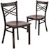 Carnegy Avenue Walnut Wood Seat/Black Metal Frame Restaurant Chairs (Set of 2)