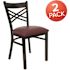 Carnegy Avenue Burgundy Vinyl Seat/Black Metal Frame Restaurant Chairs (Set of 2)