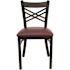 Carnegy Avenue Burgundy Vinyl Seat/Black Metal Frame Restaurant Chairs (Set of 2)