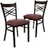 Carnegy Avenue Burgundy Vinyl Seat/Black Metal Frame Restaurant Chairs (Set of 2)