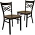 Carnegy Avenue Mahogany Wood Seat/Black Metal Frame Restaurant Chairs (Set of 2)
