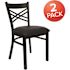 Black Hercules Series "X" Back Metal Restaurant Chairs, Modern Armless Dining Chairs for Restaurants (Set of 2)