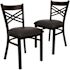Black Hercules Series "X" Back Metal Restaurant Chairs, Modern Armless Dining Chairs for Restaurants (Set of 2)