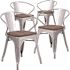 Carnegy Avenue Silver Restaurant Chairs (Set of 4)