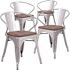 Carnegy Avenue Silver Restaurant Chairs (Set of 4)