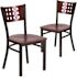 Carnegy Avenue Mahogany Wood Back/Mahogany Wood Seat/Black Metal Frame Restaurant Chairs (Set of 2)