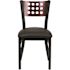 Carnegy Avenue Mahogany Wood Back/Black Vinyl Seat/Black Metal Frame Restaurant Chairs (Set of 2)