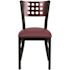 Carnegy Avenue Mahogany Wood Back/Burgundy Vinyl Seat/Black Metal Frame Restaurant Chairs (Set of 2)