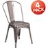 Carnegy Avenue Lincoln Cherry Clear Coated Metal Colorful Restaurant Chairs Set of 4