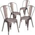 Carnegy Avenue Lincoln Cherry Clear Coated Metal Colorful Restaurant Chairs Set of 4