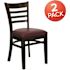Carnegy Avenue Burgundy Vinyl Seat/Walnut Wood Frame Restaurant Chairs (Set of 2)