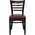 Carnegy Avenue Burgundy Vinyl Seat/Walnut Wood Frame Restaurant Chairs (Set of 2)