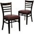 Carnegy Avenue Burgundy Vinyl Seat/Walnut Wood Frame Restaurant Chairs (Set of 2)