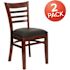 Carnegy Avenue Black Vinyl Seat/Mahogany Wood Frame Restaurant Chairs (Set of 2)