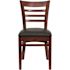 Carnegy Avenue Black Vinyl Seat/Mahogany Wood Frame Restaurant Chairs (Set of 2)