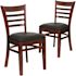 Carnegy Avenue Black Vinyl Seat/Mahogany Wood Frame Restaurant Chairs (Set of 2)