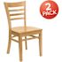 Carnegy Avenue Natural Wood Seat/Natural Wood Frame Restaurant Chairs (Set of 2)