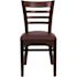 Carnegy Avenue Burgundy Vinyl Seat/Mahogany Wood Frame Restaurant Chairs (Set of 2)