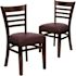 Carnegy Avenue Burgundy Vinyl Seat/Mahogany Wood Frame Restaurant Chairs (Set of 2)