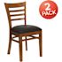 Carnegy Avenue Black Vinyl Seat/Cherry Wood Frame Restaurant Chairs (Set of 2)