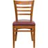 Carnegy Avenue Burgundy Vinyl Seat/Cherry Wood Frame Restaurant Chairs (Set of 2)