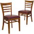 Carnegy Avenue Burgundy Vinyl Seat/Cherry Wood Frame Restaurant Chairs (Set of 2)