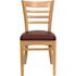 Carnegy Avenue Burgundy Vinyl Seat/Natural Wood Frame Restaurant Chairs (Set of 2)