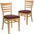 Carnegy Avenue Burgundy Vinyl Seat/Natural Wood Frame Restaurant Chairs (Set of 2)