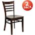 Carnegy Avenue Walnut Wood Seat/Walnut Wood Frame Restaurant Chairs (Set of 2)