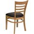 Carnegy Avenue Black Vinyl Seat/Natural Wood Frame Restaurant Chairs (Set of 2)