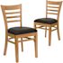 Carnegy Avenue Black Vinyl Seat/Natural Wood Frame Restaurant Chairs (Set of 2)