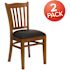 Carnegy Avenue Black Vinyl Seat/Cherry Wood Frame Restaurant Chairs (Set of 2)