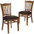 Carnegy Avenue Black Vinyl Seat/Cherry Wood Frame Restaurant Chairs (Set of 2)