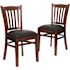 Carnegy Avenue Black Vinyl Seat/Mahogany Wood Frame Restaurant Chairs (Set of 2)