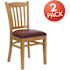 Carnegy Avenue Burgundy Vinyl Seat/Natural Wood Frame Restaurant Chairs (Set of 2)
