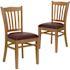 Carnegy Avenue Burgundy Vinyl Seat/Natural Wood Frame Restaurant Chairs (Set of 2)