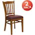 Carnegy Avenue Burgundy Vinyl Seat/Cherry Wood Frame Restaurant Chairs (Set of 2)