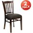 Carnegy Avenue Black Vinyl Seat/Walnut Wood Frame Restaurant Chairs (Set of 2)