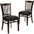 Carnegy Avenue Black Vinyl Seat/Walnut Wood Frame Restaurant Chairs (Set of 2)