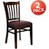 Carnegy Avenue Burgundy Vinyl Seat/Mahogany Wood Frame Restaurant Chairs (Set of 2)