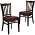 Carnegy Avenue Burgundy Vinyl Seat/Mahogany Wood Frame Restaurant Chairs (Set of 2)