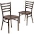 Carnegy Avenue Hercules Walnut Seat/Clear Coated Metal Frame  Wood  with Clear Coat Ladder Back Restaurant Chair Set of 2