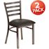 Carnegy Avenue Black Vinyl Seat/Clear Coated Metal Frame Restaurant Chairs (Set of 2)
