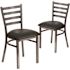 Carnegy Avenue Black Vinyl Seat/Clear Coated Metal Frame Restaurant Chairs (Set of 2)