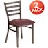 Carnegy Avenue Burgundy Vinyl Seat/Clear Coated Metal Frame Restaurant Chairs (Set of 2)