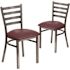 Carnegy Avenue Burgundy Vinyl Seat/Clear Coated Metal Frame Restaurant Chairs (Set of 2)