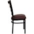Carnegy Avenue Burgundy Vinyl Seat/Black Metal Frame Restaurant Chairs (Set of 2)