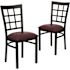 Carnegy Avenue Burgundy Vinyl Seat/Black Metal Frame Restaurant Chairs (Set of 2)