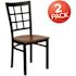 Carnegy Avenue Cherry Wood Seat/Black Metal Frame Restaurant Chairs (Set of 2)